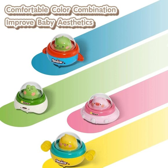 Press & Go UFO Toy Cars Animal Friction Powered Pull Back Cars Baby/Toddlers, 6M - Picture 3 of 6
